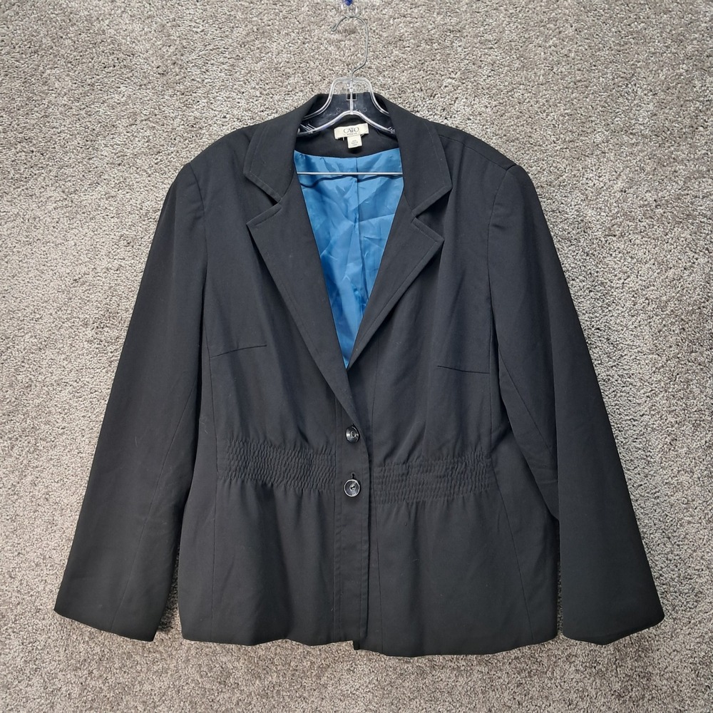Cato Woman Black Cinched Waist Blazer Jacket Size 22W RN37080 Professional Plus